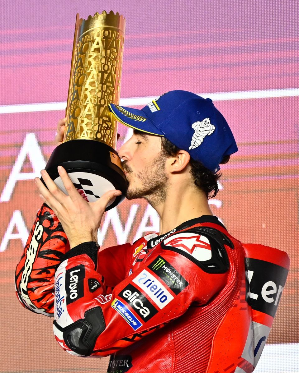 PECCO BAGNAIA DOMINATES MOTOGP RACE IN LUSAIL, QATAR; JORGE MARTIN THIRD