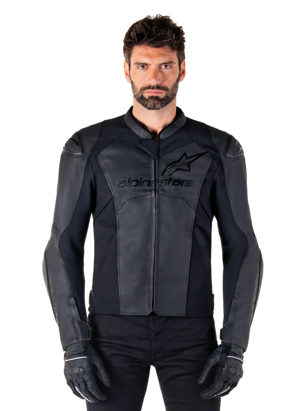 Faster V3 Leather Jacket - Black Jackets | Alpinestars