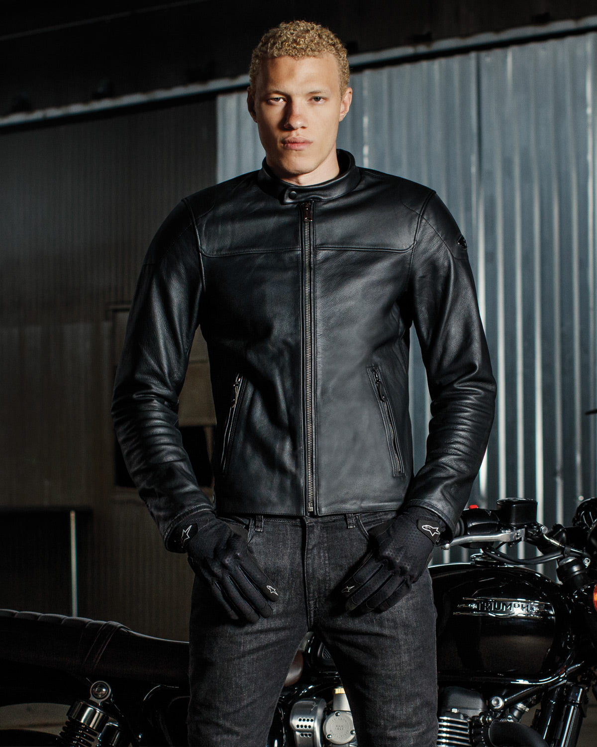 Blacktrack Leather Jacket Alpinestars